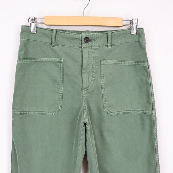Madewell Taper Leg Utility Pant Garment Dyed Twill Green Size 4 Petite NWT - Picture 3 of 11